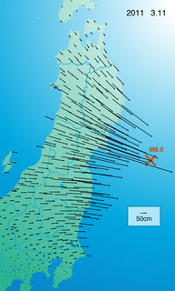 東日本巨大地震による国土の変形